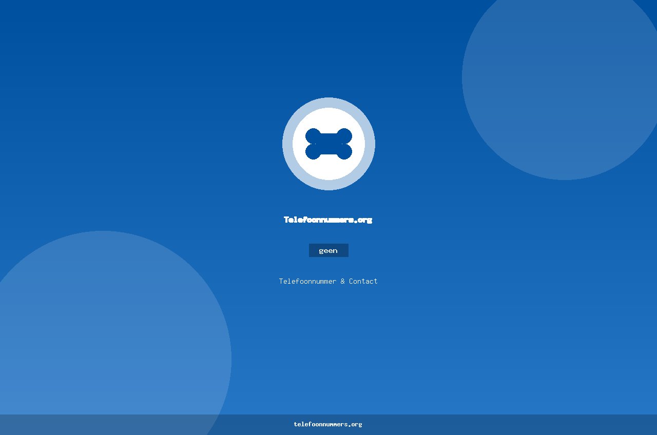 Telefoonnummer van Telefoonnummers.org: geen
