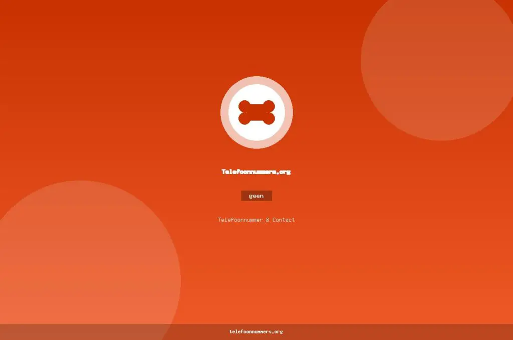 Telefoonnummer van Telefoonnummers.org: geen