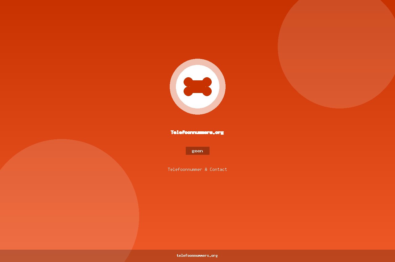Telefoonnummer van Telefoonnummers.org: geen