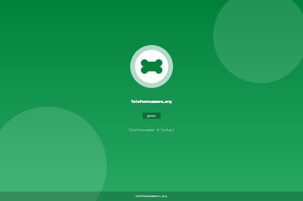 Telefoonnummer van Telefoonnummers.org: geen
