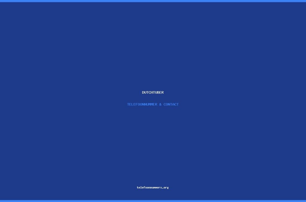 Telefoonnummer Dutchtuber