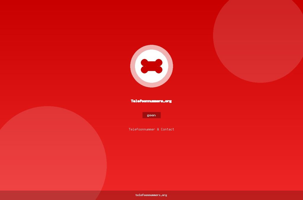 Telefoonnummer van Telefoonnummers.org: geen