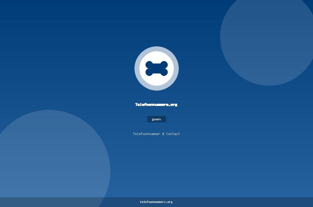 Telefoonnummer van Telefoonnummers.org: geen