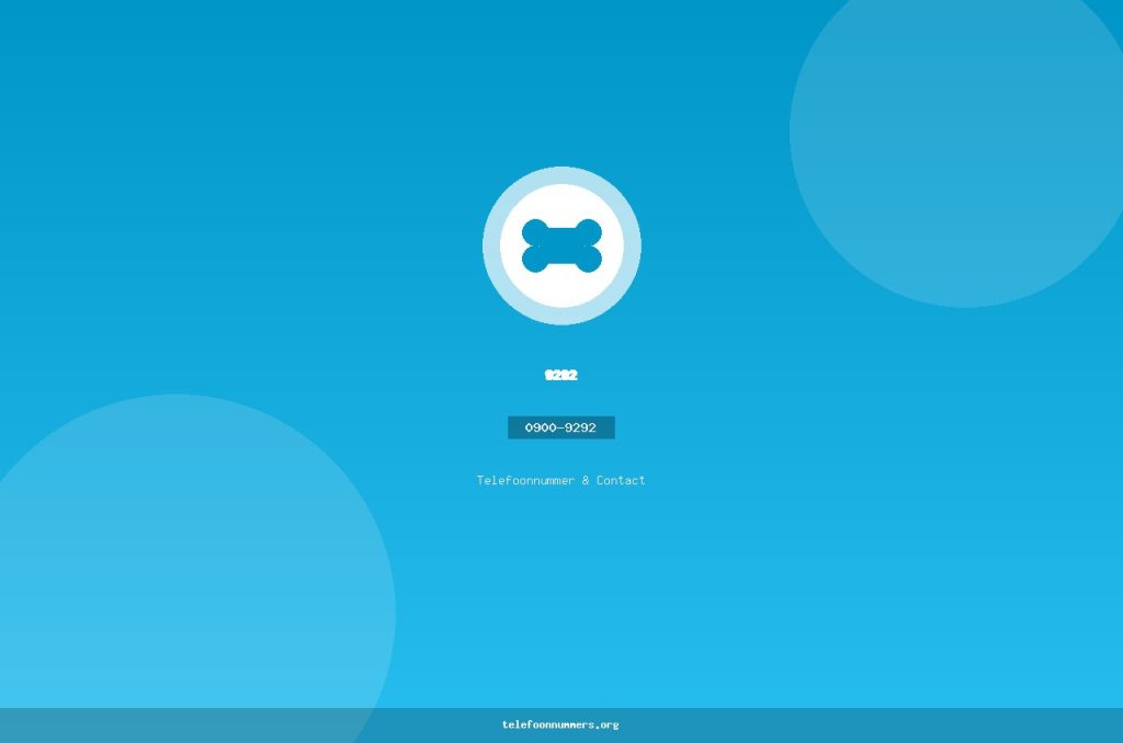 Telefoonnummer van 9292: 0900-9292