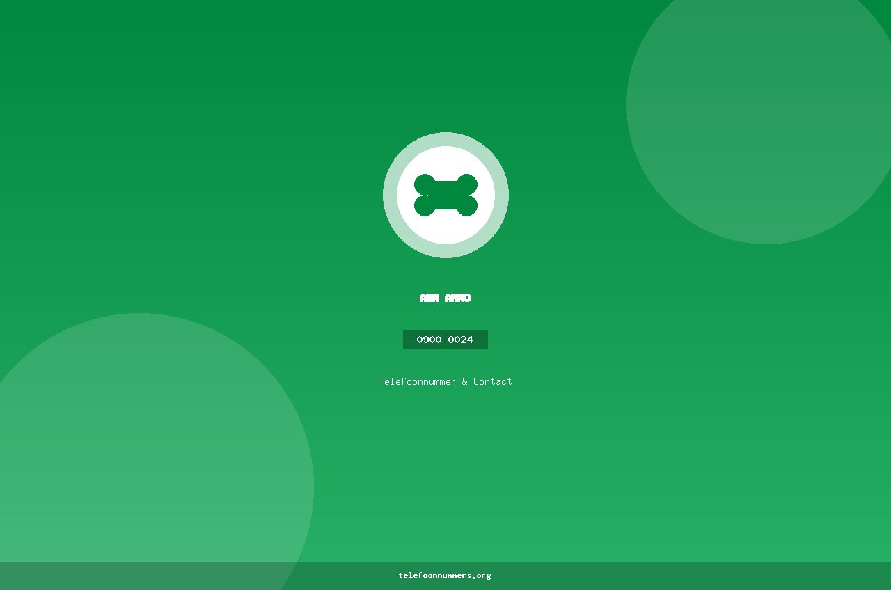 Telefoonnummer van ABN AMRO: 0900-0024