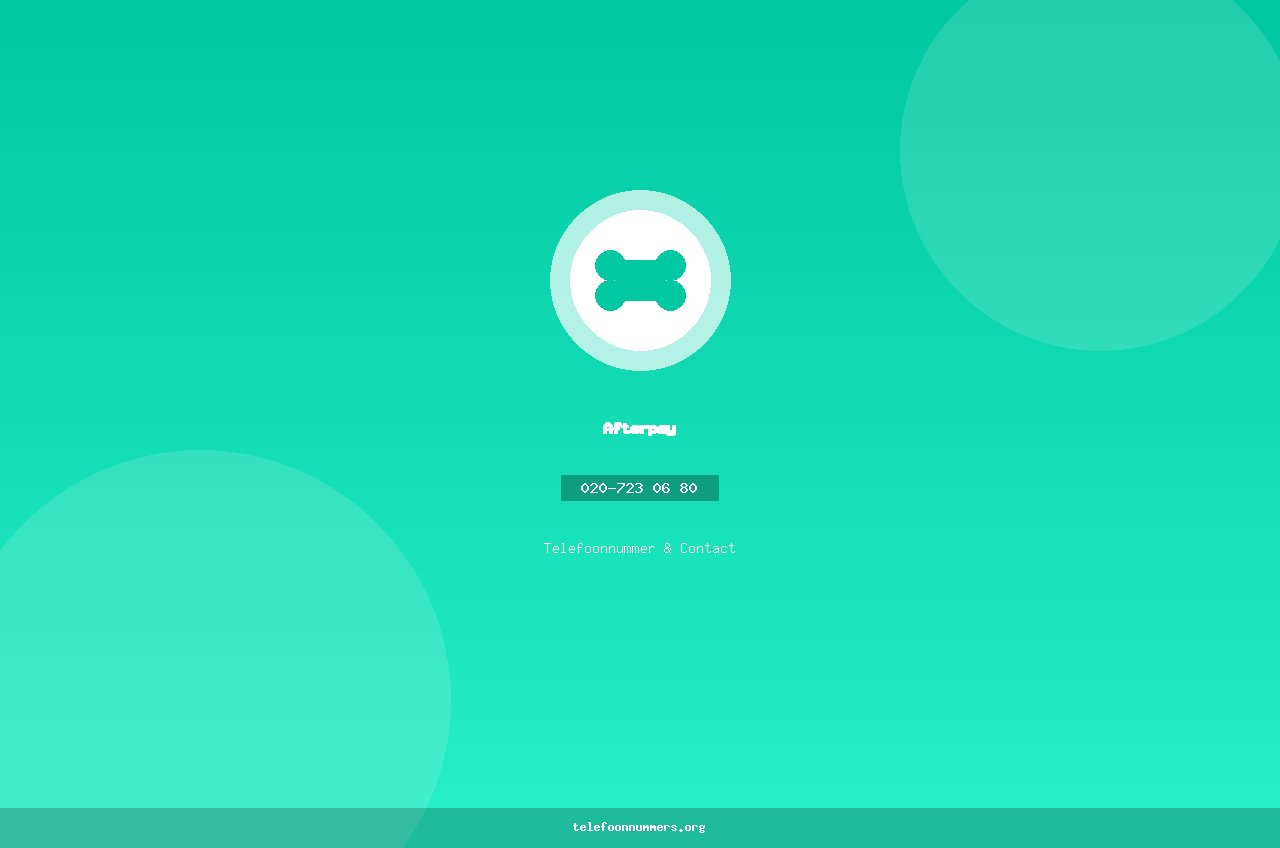 Telefoonnummer van Afterpay: 020-723 06 80