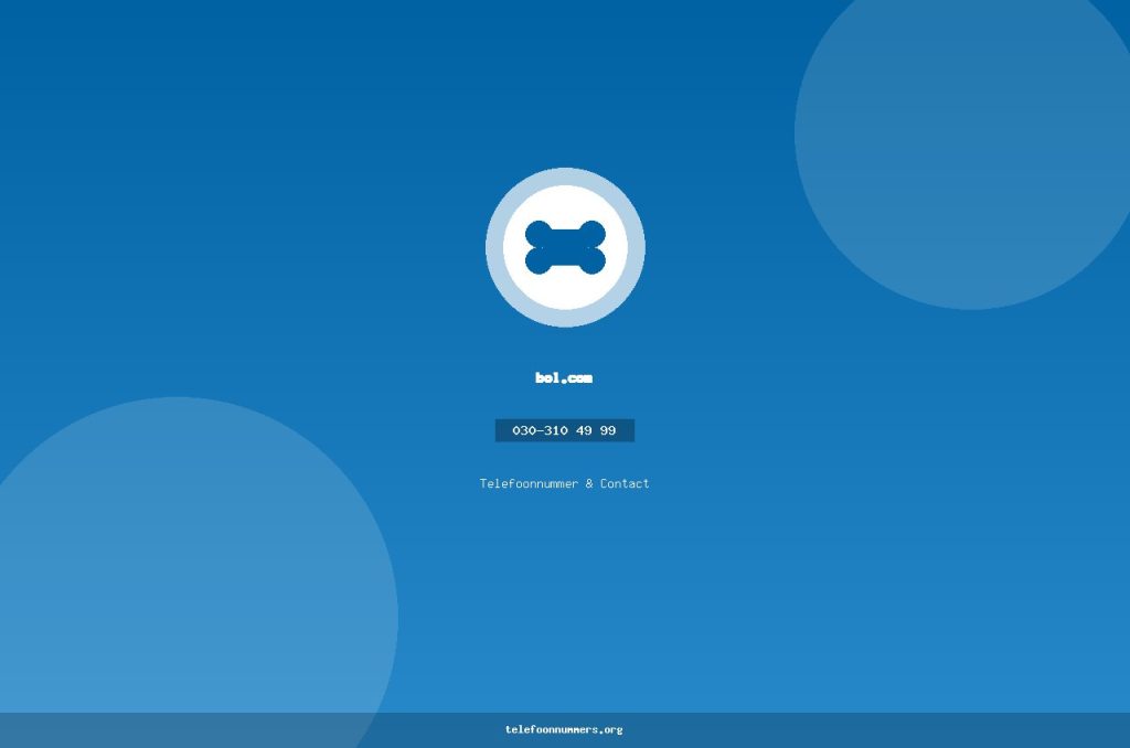 Telefoonnummer van bol.com: 030-310 49 99
