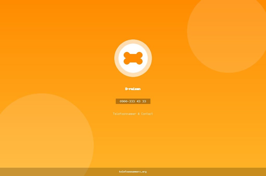 Telefoonnummer van D-reizen: 0900-333 43 33