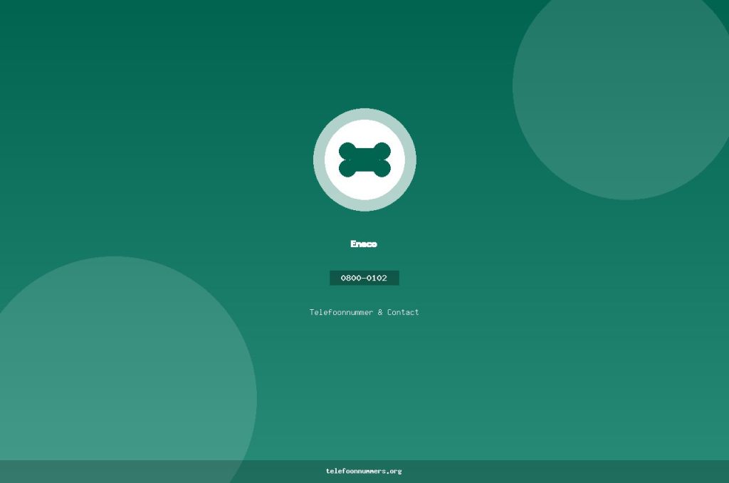 Telefoonnummer van Eneco: 0800-0102