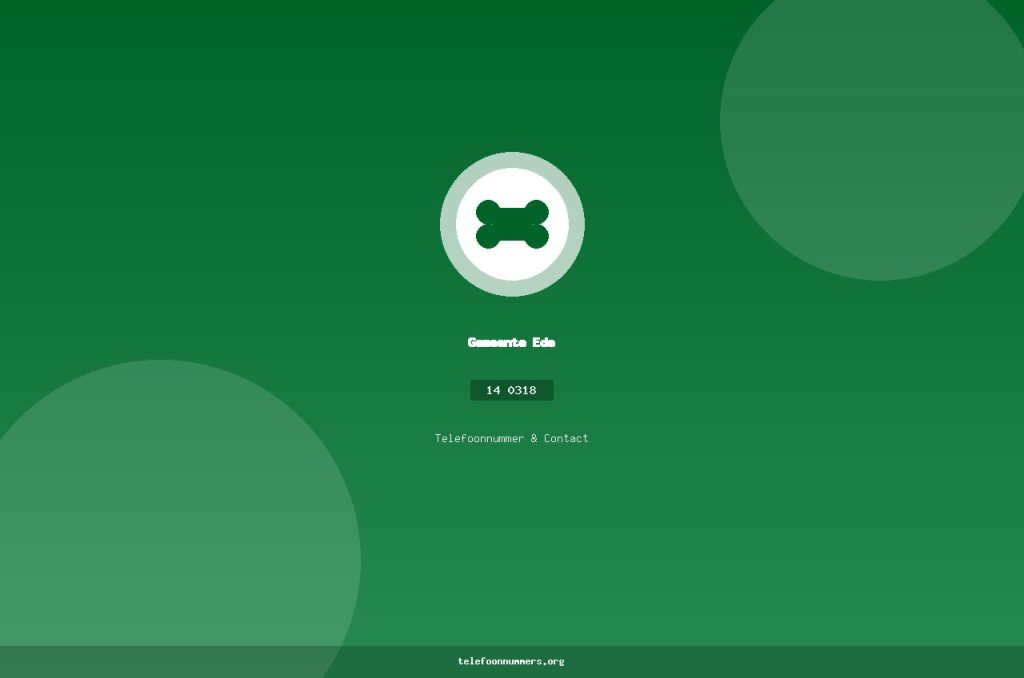 Telefoonnummer van Gemeente Ede: 14 0318