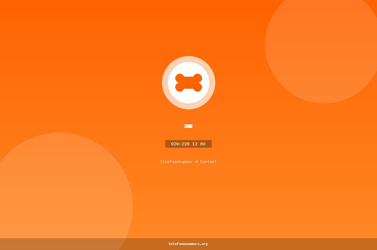 Telefoonnummer van ING: 020-228 12 80