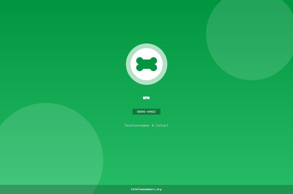 Telefoonnummer van KPN: 0800-0402