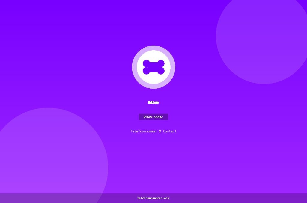 Telefoonnummer van Odido: 0900-0092