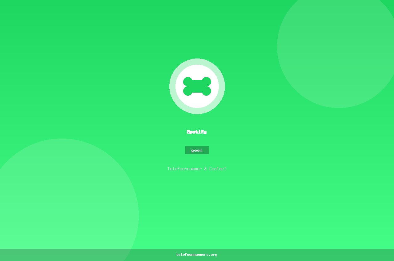 Telefoonnummer van Spotify: geen