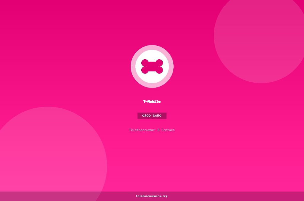 Telefoonnummer van T-Mobile: 0800-6050